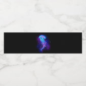 Kleurrijke gloeiende kwal waterfles etiket (Enkel label)