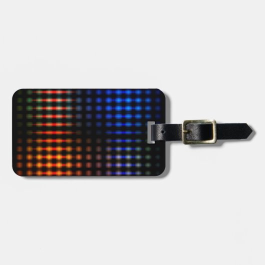 Kleurrijke gloeiende lichten bagagelabel (Voorkant horizontaal)