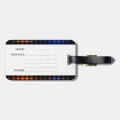 Kleurrijke gloeiende lichten bagagelabel (Achterkant horizontaal)