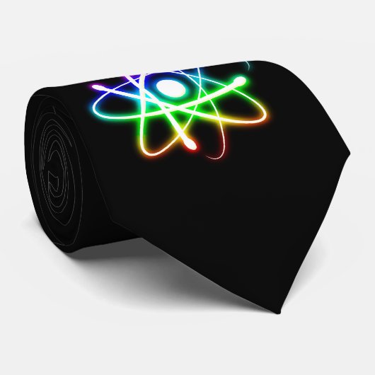 Kleurrijke gloeiingsatomen | Nerd Stropdas (Opgerold)