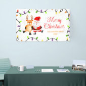 Kleurrijke gloeilampen Santa Reindeer Kerstmis Spandoek (Beurs)