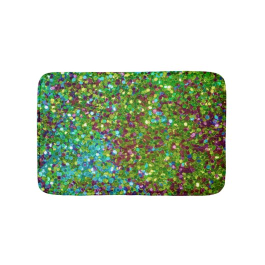 Kleurrijke Glow Glitter Badmat (Voorkant)