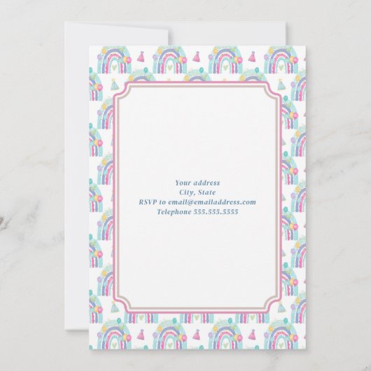 Kleurrijke Gnome Retro verjaardagsuitnodiging Kaart (Achterkant)