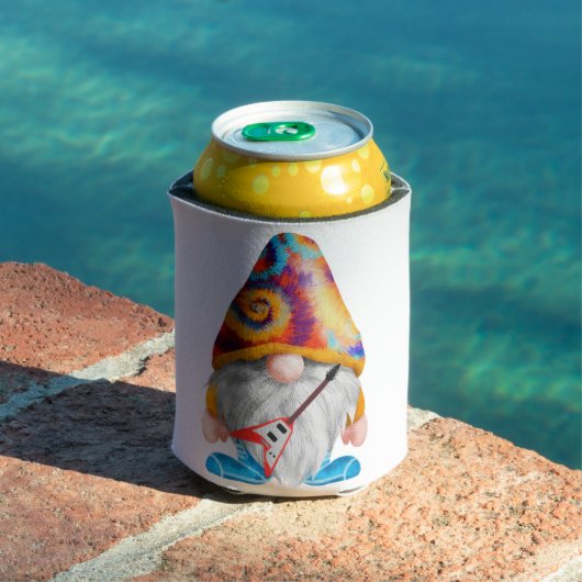 Kleurrijke Gnoom Gitaar Speler op een Blikjeskoeler (Insitu Zwembad)