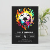 Kleurrijke Goal Waterverf Voetbal Verjaardag Kaart (Staand voorkant)