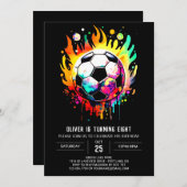 Kleurrijke Goal Waterverf Voetbal Verjaardag Kaart (Voorkant / Achterkant)