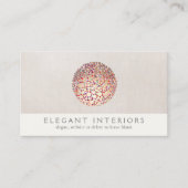 Kleurrijke Gold Circles Sphere Interieur Designer Visitekaartje (Voorkant)