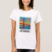 Kleurrijke Golden Gate brug San Francisco reizen T-shirt (Voorkant)