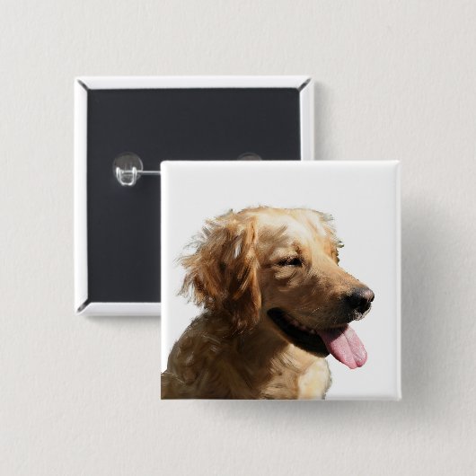 Kleurrijke Golden Retriever Button (Voorkant /achterkant)