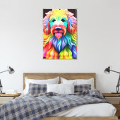 "Kleurrijke Goldendoodle Abstract levendig design Canvas Afdruk (Insitu (Slaapkamer))