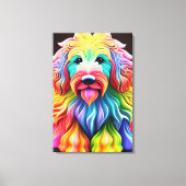 "Kleurrijke Goldendoodle Abstract levendig design Canvas Afdruk (Voorkant)