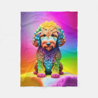 Kleurrijke Goldendoodle Kinderdeken Fleece Deken