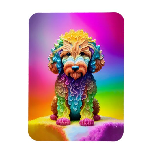 Kleurrijke Goldendoodle Magneet (Verticaal)
