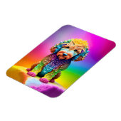 Kleurrijke Goldendoodle Magneet (Linkerzijde)