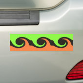 kleurrijke golf bumpersticker (Op auto)