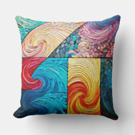 kleurrijke golf kussen