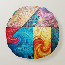 kleurrijke golf rond kussen