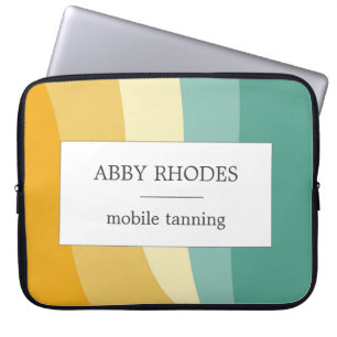 Kleurrijke golflijnen gepersonaliseerd laptop sleeve