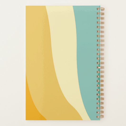 Kleurrijke golflijnen gepersonaliseerd planner (Achterkant)