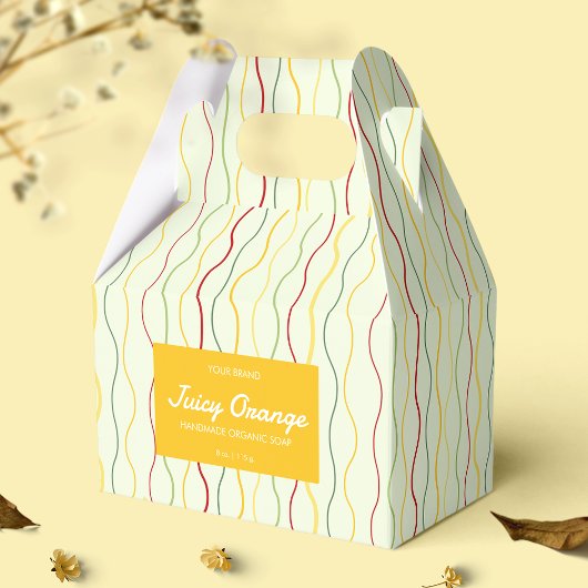 Kleurrijke golflijnen geveldoos zeep merk verpakki bedankdoosjes