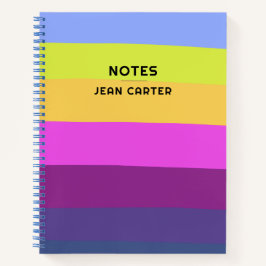 Kleurrijke golfontwerp aangepaste tekst notitieboek