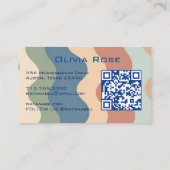 Kleurrijke Golfstrepen QR Code Chic Visitekaartje (Achterkant)