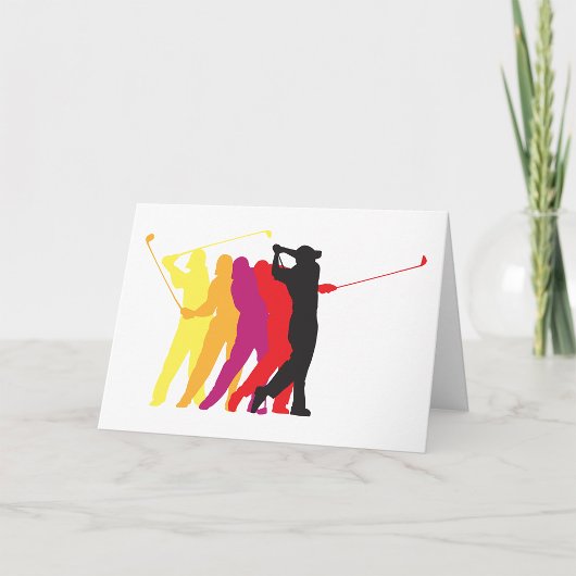 Kleurrijke Golfswing Silhouet Golfer Overzicht Kaart