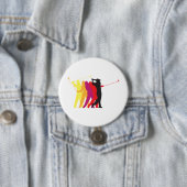 Kleurrijke Golfswing Silhouet Golfer Overzicht Ronde Button 7,6 Cm (In situ)