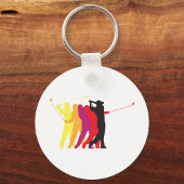 Kleurrijke Golfswing Silhouet Golfer Overzicht Sleutelhanger