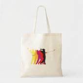 Kleurrijke Golfswing Silhouet Golfer Overzicht Tote Bag (Voorkant)