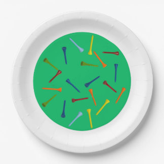 Kleurrijke golftees | Golf papieren borden Bordje