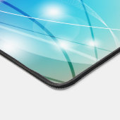 Kleurrijke golven beige achtergrond bureaumat (Hoek)