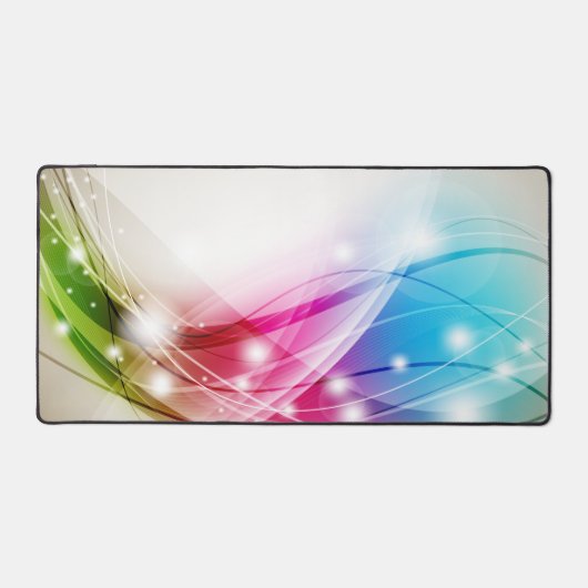 Kleurrijke golven beige achtergrond bureaumat (Voorkant)