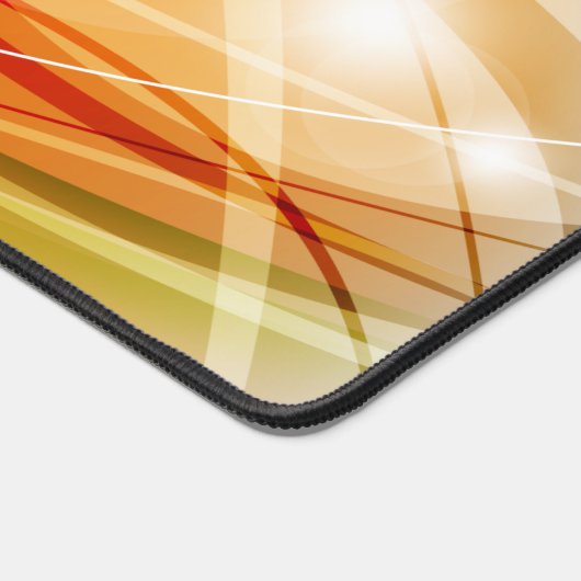 Kleurrijke golven beige achtergrond bureaumat (Hoek)