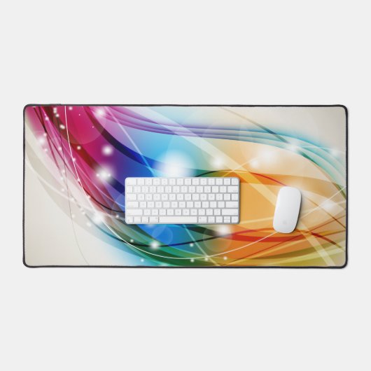 Kleurrijke golven beige achtergrond bureaumat (Keyboard & Muis)