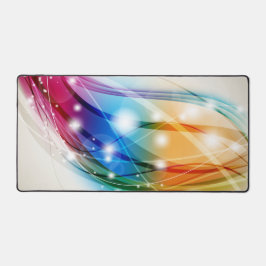 Kleurrijke golven beige achtergrond bureaumat