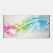 Kleurrijke golven beige achtergrond bureaumat (Voorkant)