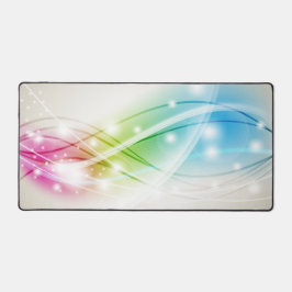 Kleurrijke golven beige achtergrond bureaumat