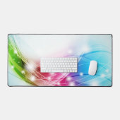 Kleurrijke golven Blauwe achtergrond Bureaumat (Keyboard & Muis)