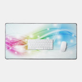 Kleurrijke golven Blauwe achtergrond Bureaumat (Keyboard & Muis)
