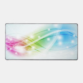 Kleurrijke golven Blauwe achtergrond Bureaumat (Voorkant)