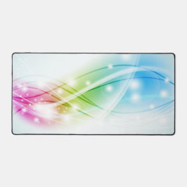 Kleurrijke golven Blauwe achtergrond Bureaumat