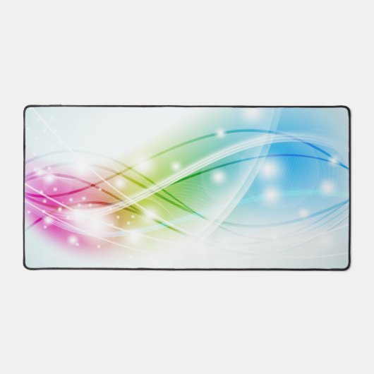 Kleurrijke golven Blauwe achtergrond Bureaumat (Voorkant)