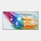 Kleurrijke golven Blauwe achtergrond Bureaumat (Voorkant)