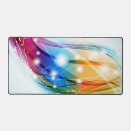 Kleurrijke golven Blauwe achtergrond Bureaumat