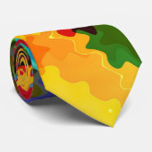 Kleurrijke golven die Abstracte kunst schilderen Stropdas (Opgerold)