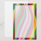 Kleurrijke golven fijn gevoerd briefpapier (Voorkant / Achterkant)