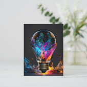 Kleurrijke golven gloeilamp briefkaart (Staand voorkant)