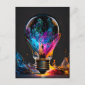 Kleurrijke golven gloeilamp briefkaart (Voorkant)