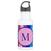 Kleurrijke golven met monogram waterfles (Voorkant)